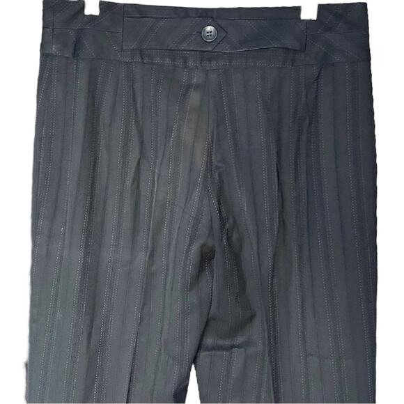 Next black pinstripe wide leg trousers career pants size 8 Long - Picture 4 of 10